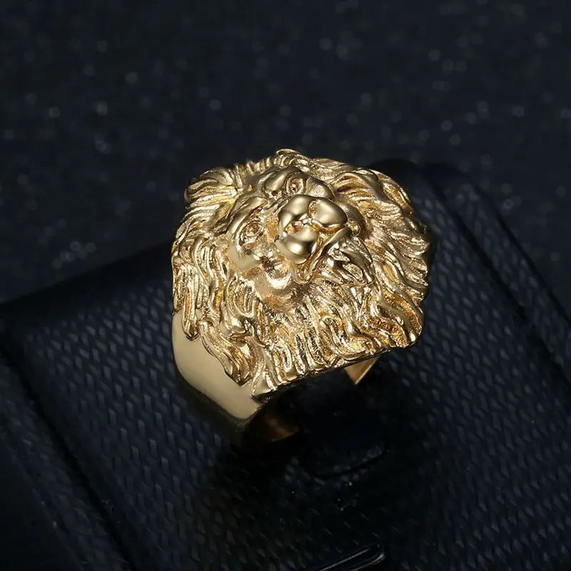 18k Gold Plated Lion Head Ring - Different Drips