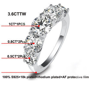 Women's S925 Moissanite Round Channel Shoulders Ring. - Different Drips