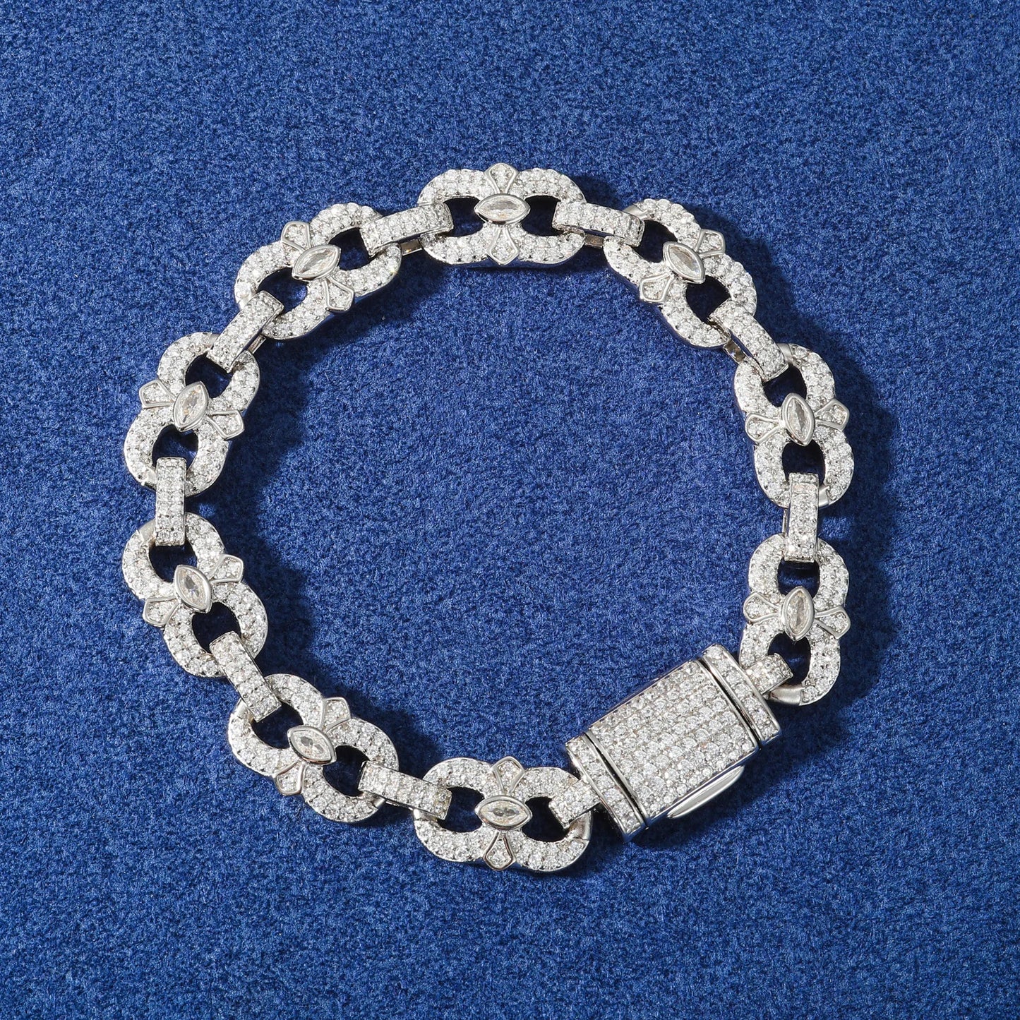 S925 Moissanite Marquise Link Diamond Bracelet - Different Drips