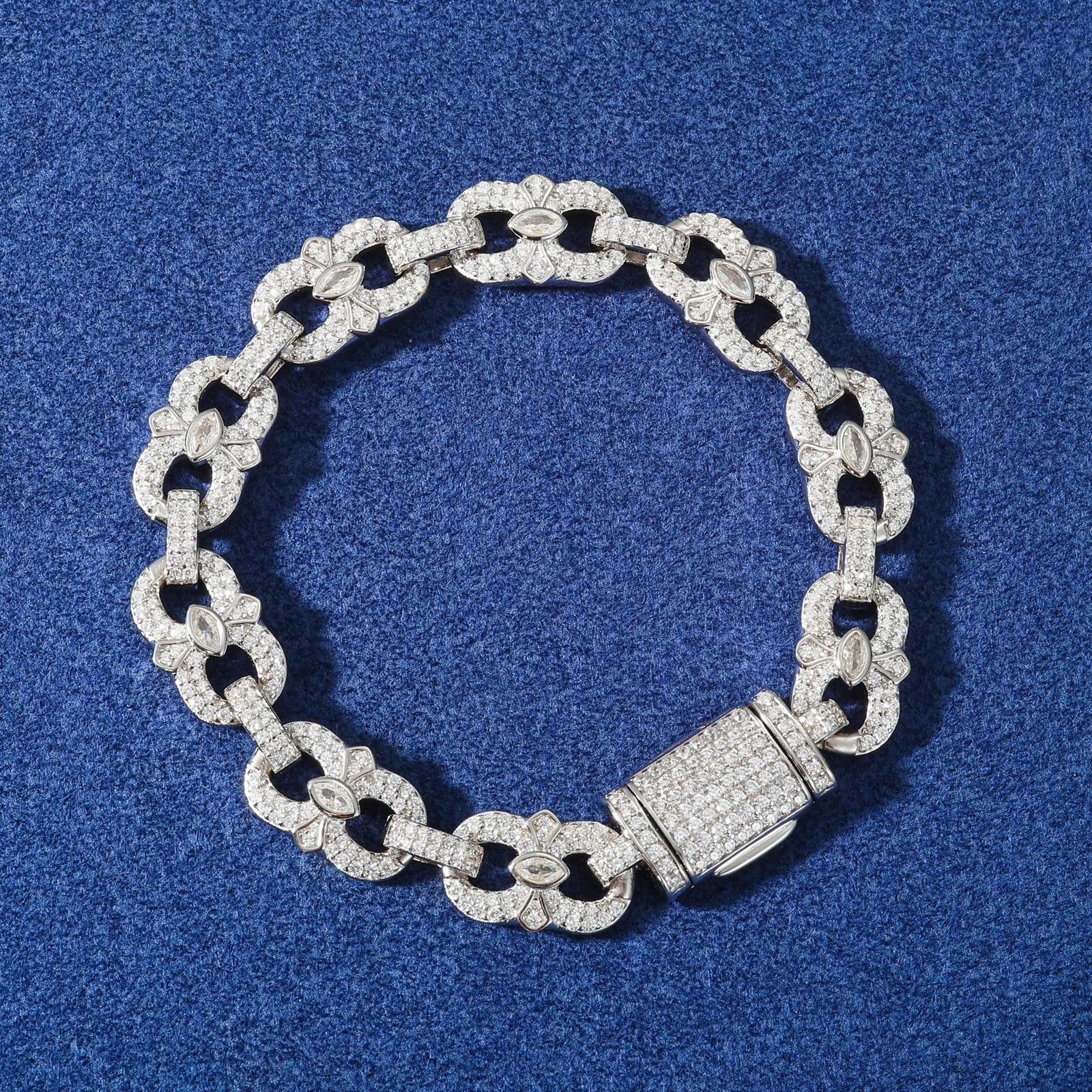 S925 Moissanite Marquise Link Diamond Bracelet - Different Drips