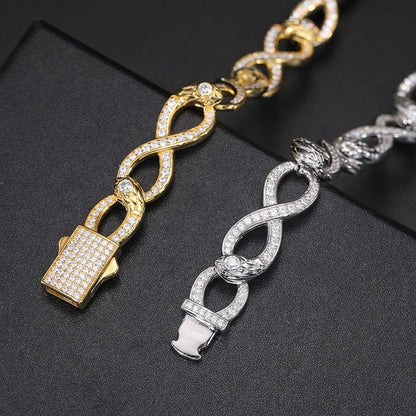 S925 Moissanite Diamond Slim Infinity Link Bracelet - Different Drips