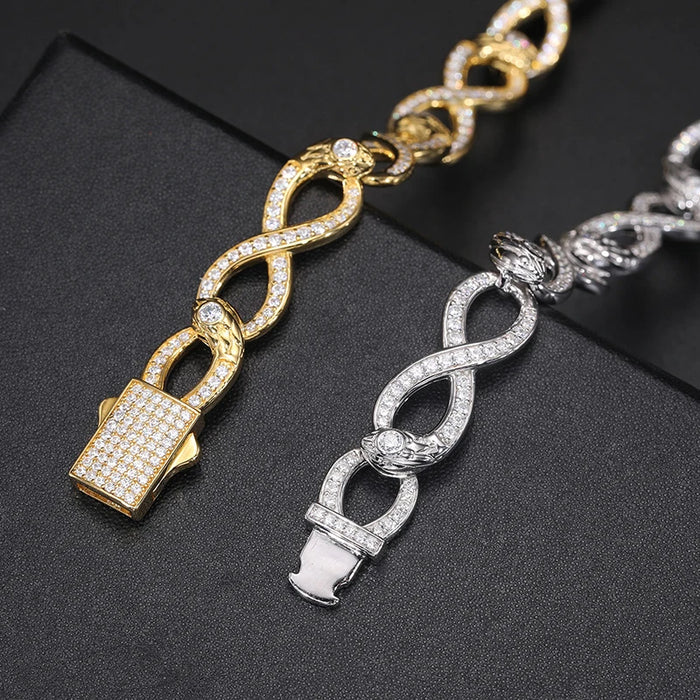 S925 Moissanite Diamond Slim Infinity Link Bracelet - Different Drips