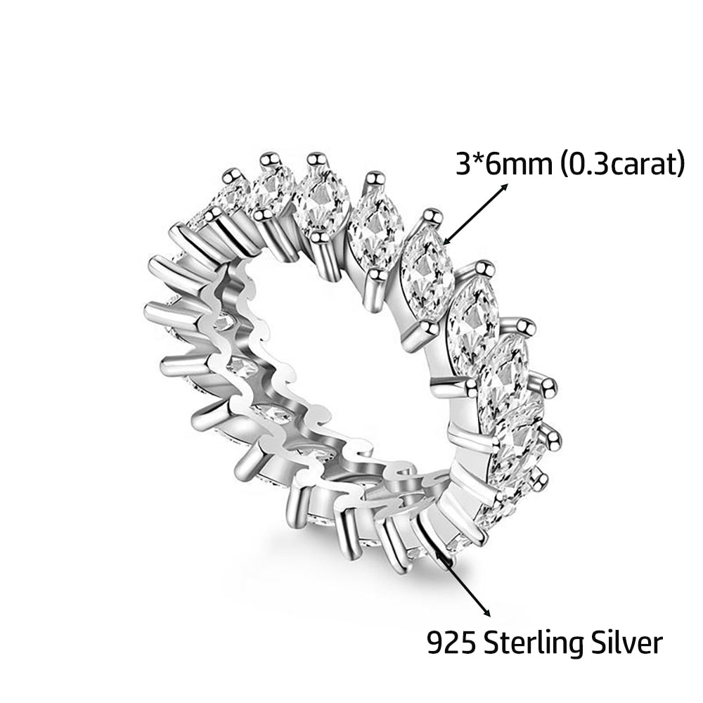 Women's S925 Moissanite Leaf Link Ring - Different Drips