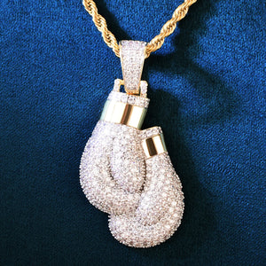 Iced Out Boxing Gloves Pendant - Different Drips