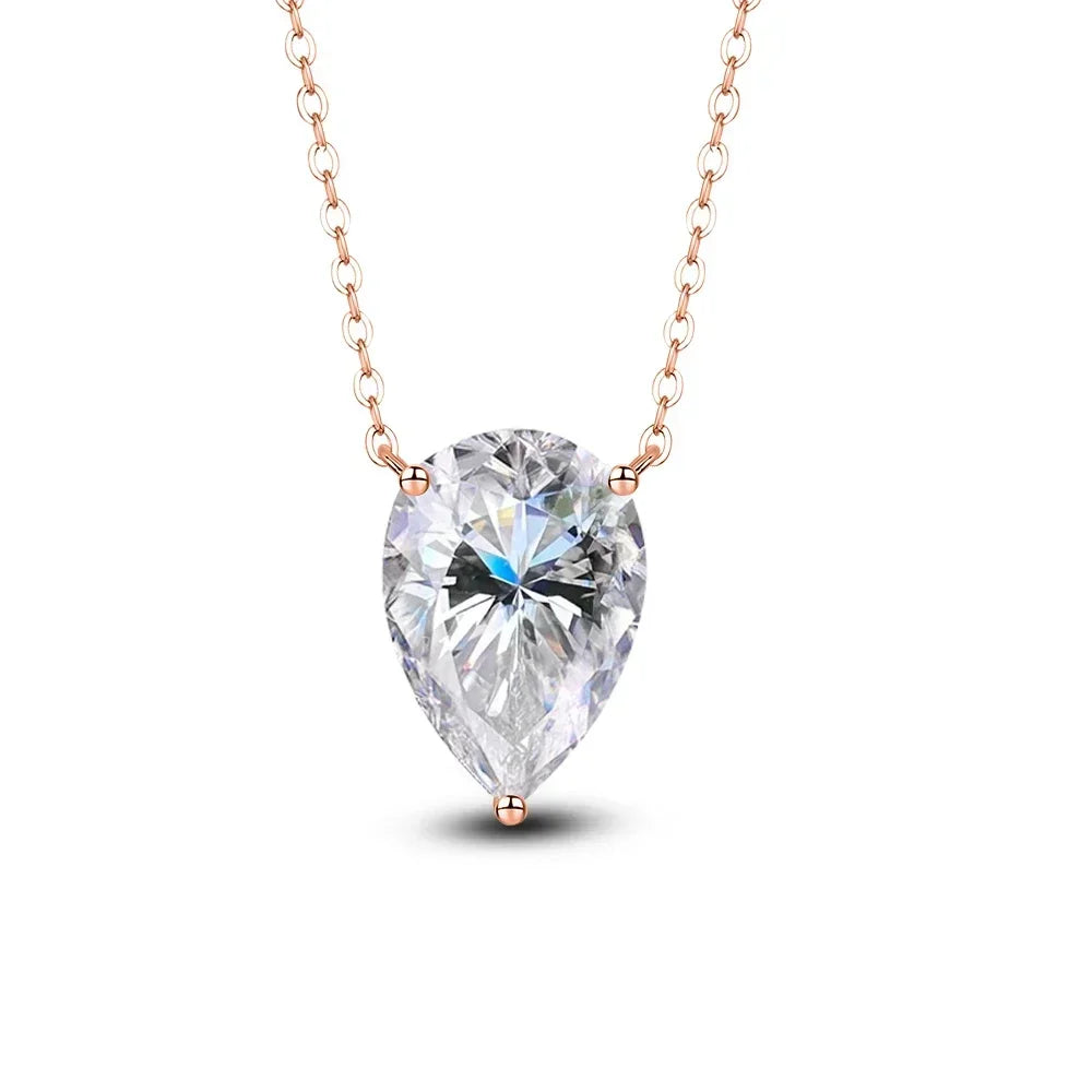 Women's S925 Teardrop Moissanite Pendant - Different Drips