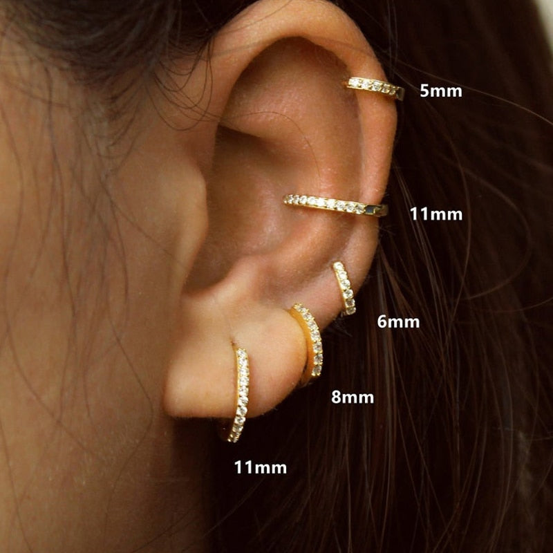 5mm-13mm Women's Eternity Hoop Earrings - Different Drips