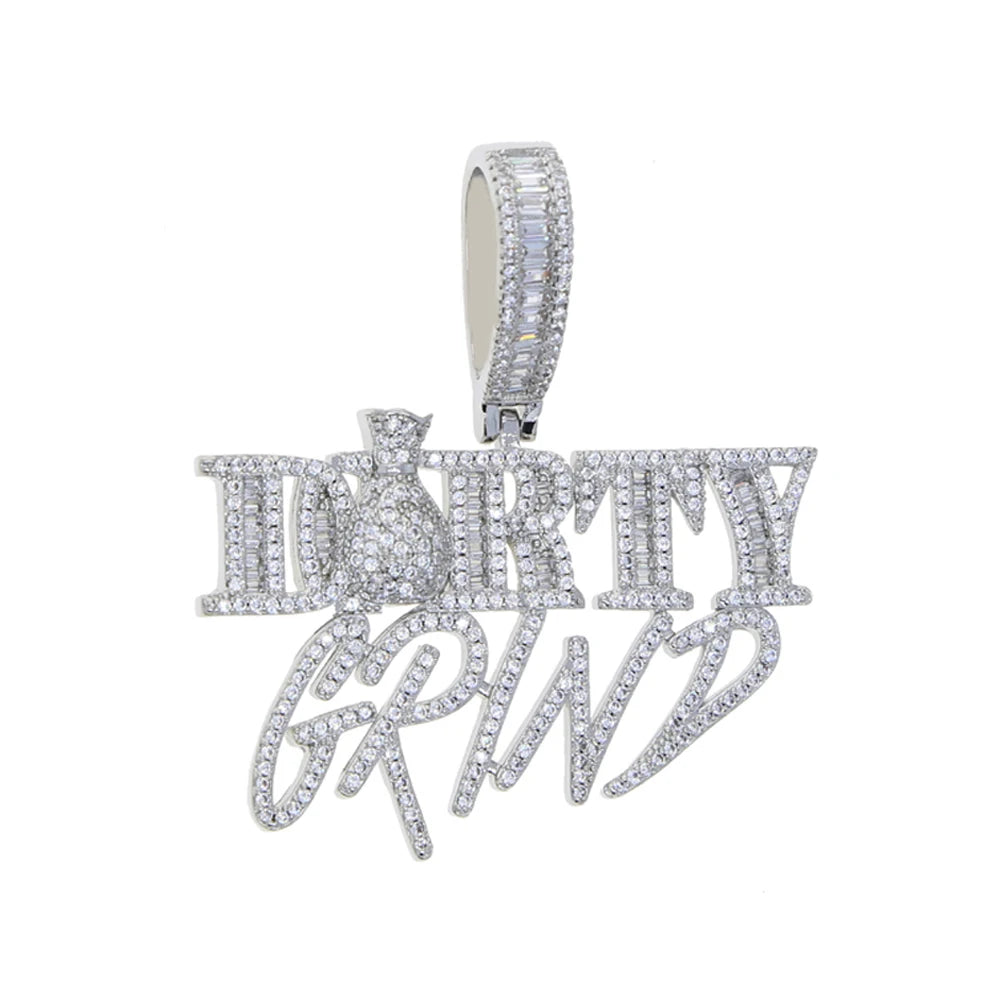 Iced Out Baguette Dirty Grind Pendant - Different Drips