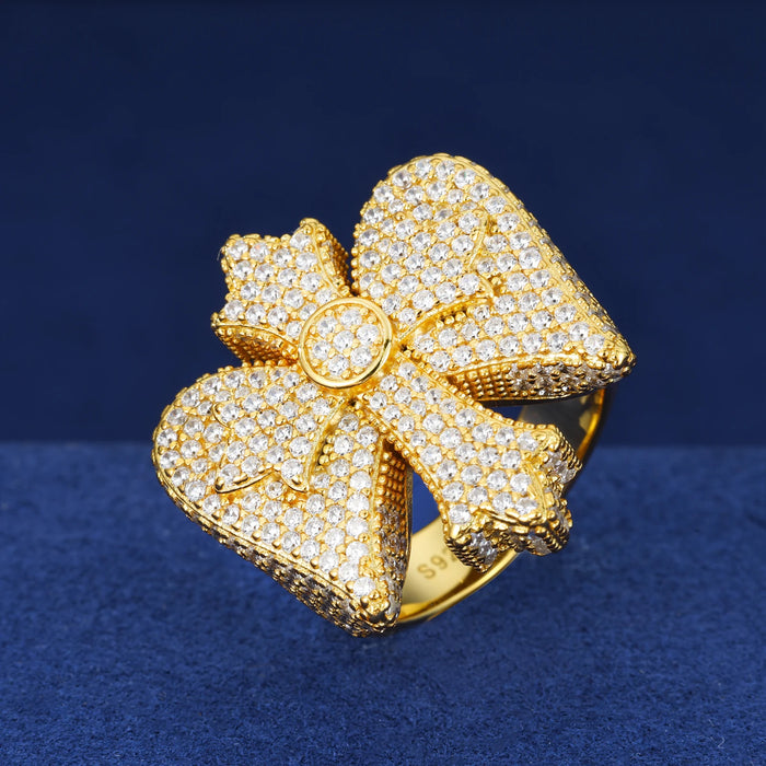 Winged Cross Moissanite Pave Ring - Different Drips