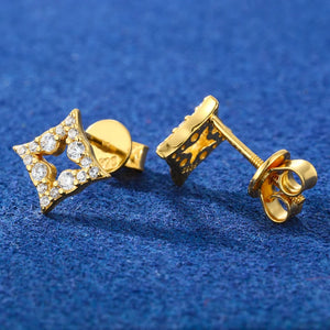 S925 Moissanite Compass Star Stud Earrings - Different Drips