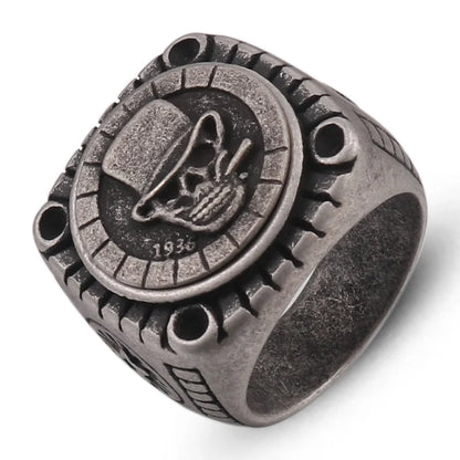 Smoking Skull Chunky Signet Ring - Different Drips
