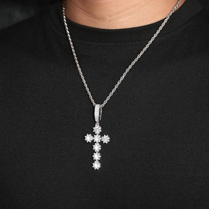 S925 Moissanite Star Cross Pendant - Different Drips