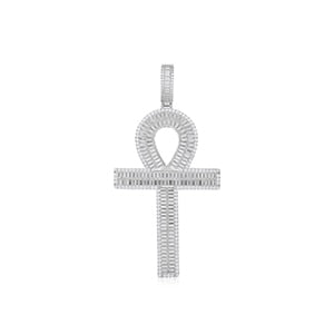 S925 Moissanite Baguette Ankh Cross Pendant - Different Drips