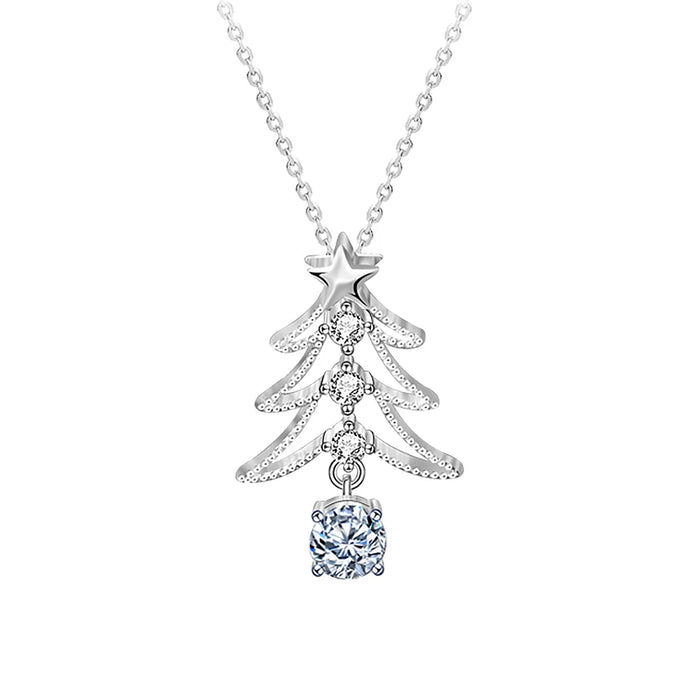 Women's S925 Moissanite Christmas Tree Pendant - Different Drips