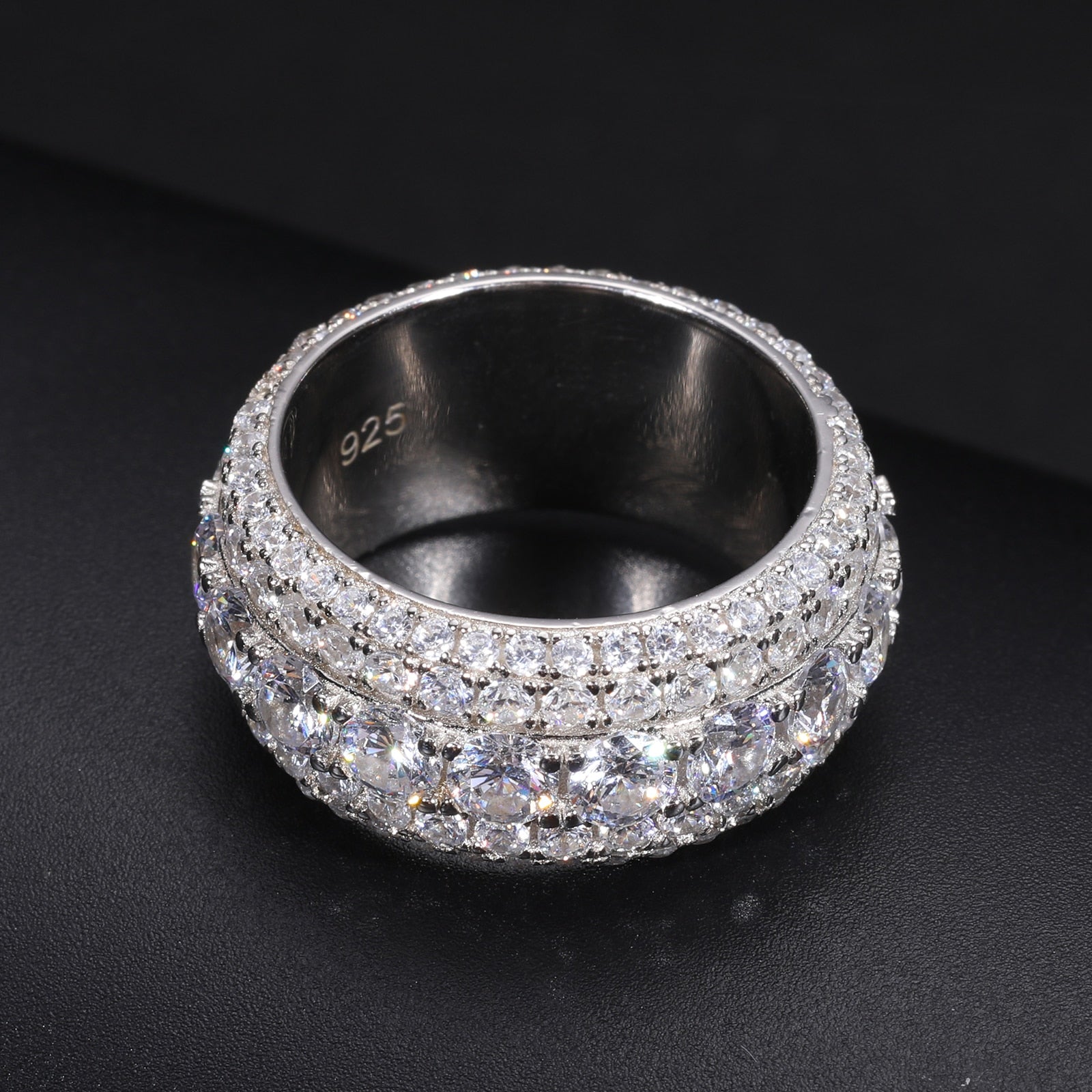 S925 Moissanite 5 Layer Diamond Band Ring - Different Drips