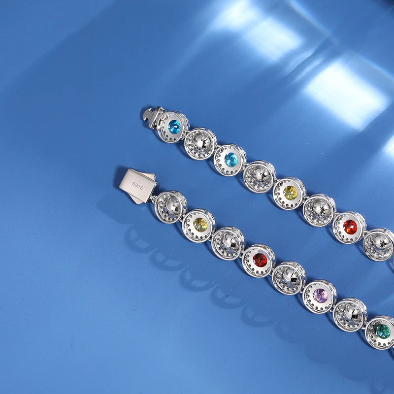 9mm S925 Multi Color Moissanite Pearl Chain - Different Drips