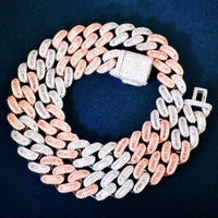 Thumbnail for 15mm Two-Tone Baguette Cuban Link Chain - Different Drips