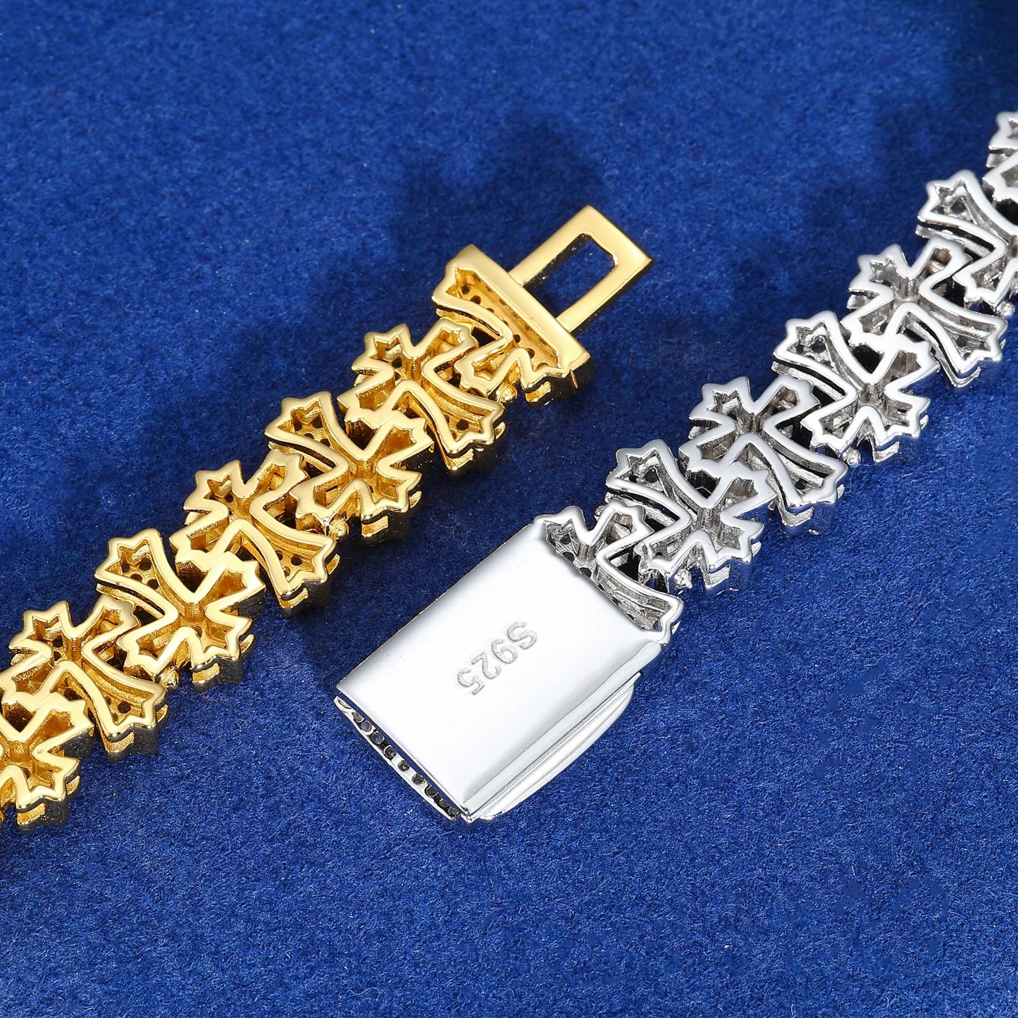 Budded Cross Link Moissanite Bracelet - Different Drips
