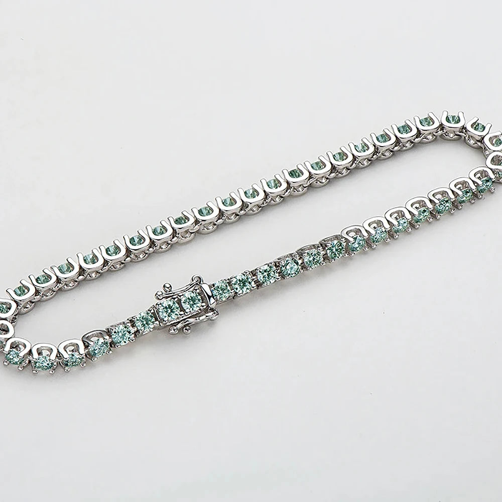 3mm Women's S925 Colored Moissanite Tennis Bracelet - Different Drips