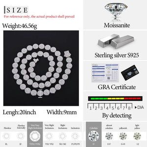 S925 Moissanite Round Link Pave Chain - Different Drips