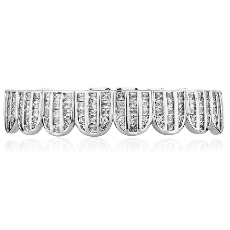 8 Tooth Triple Row Baguette Grillz - Different Drips