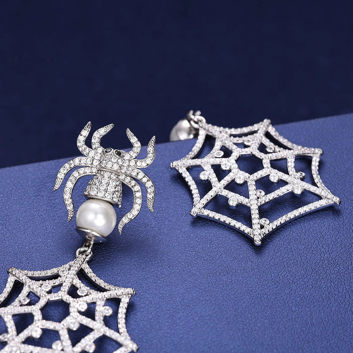 S925 Moissanite Diamond Spider Web Earrings - Different Drips