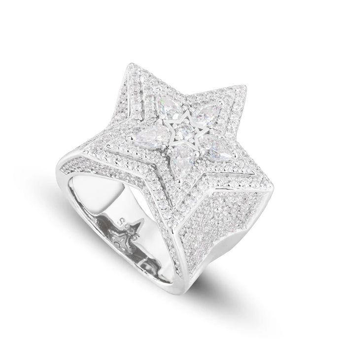 S925 Moissanite Star Statement Ring - Different Drips