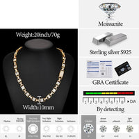 Thumbnail for 10mm S925 Moissanite Gem Stationed Ring Link Chain - Different Drips