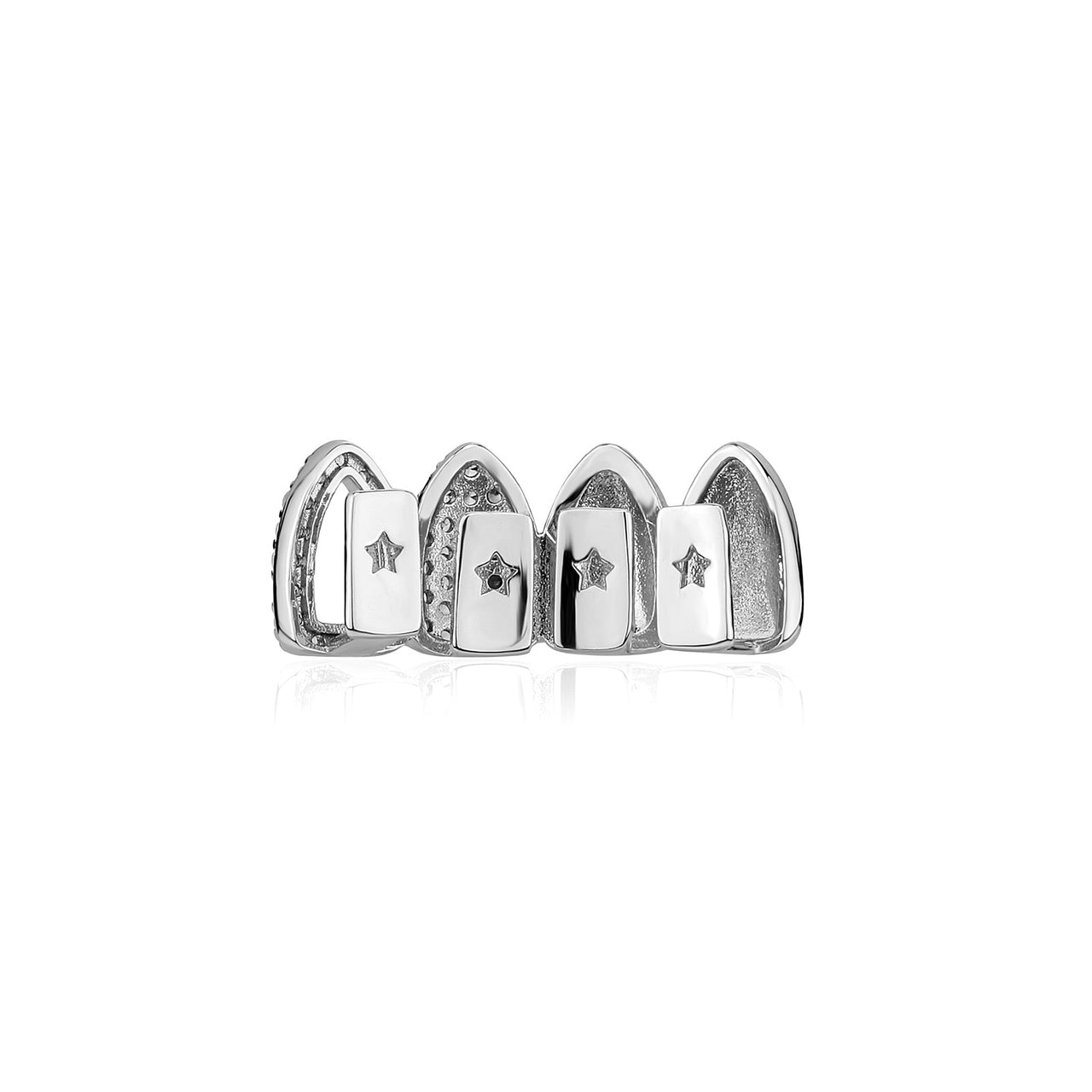 Iced Enamel 4 Front Tooth Grillz - Different Drips