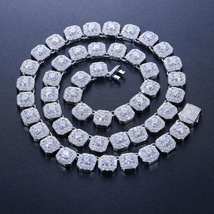 10mm S925 Moissanite Clustered Tennis Chain - Different Drips