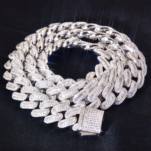 12mm Baguette Cuban Link Chain - Different Drips