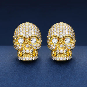 S925 Moissanite Skull Stud Earrings - Different Drips