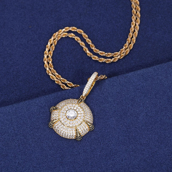 S925 Moissanite Diamond Dome Medallion Pendant - Different Drips