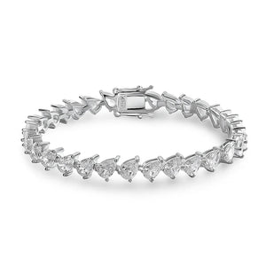 Women's S925 Moissanite Diamond Tear Drop Link Bracelet - Different Drips