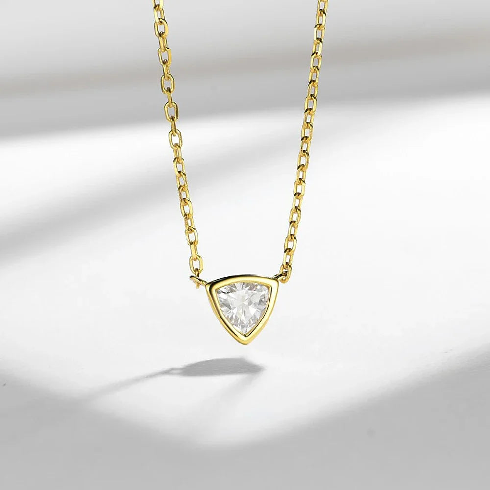 Women's S295 Moissanite Trillion Cut Diamond Pendant - Different Drips