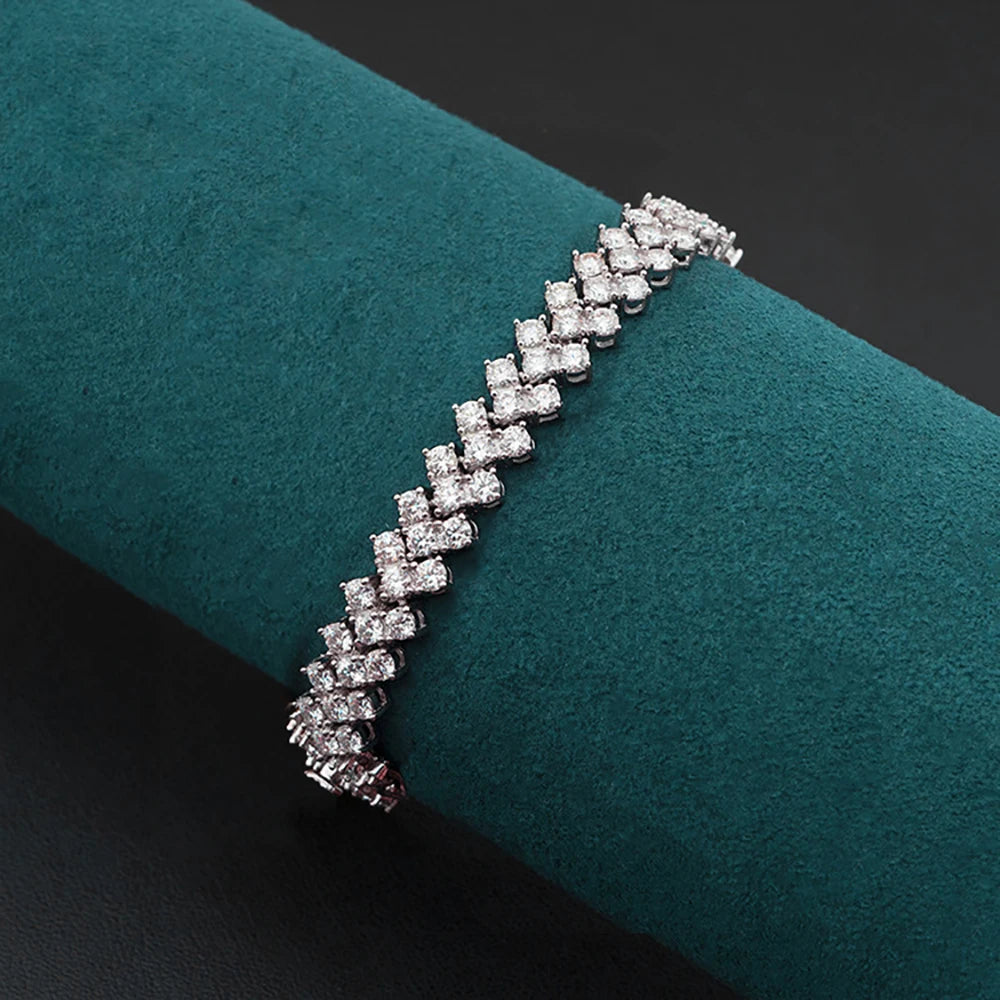 Women's S925 Diamond Arrow Tennis Bracelet - Different Drips