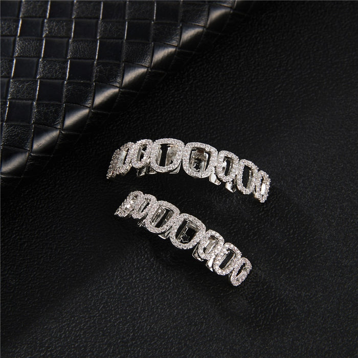 Iced Hollow Rounded Open Face Grillz - Different Drips