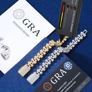 Budded Cross Link Moissanite Bracelet - Different Drips