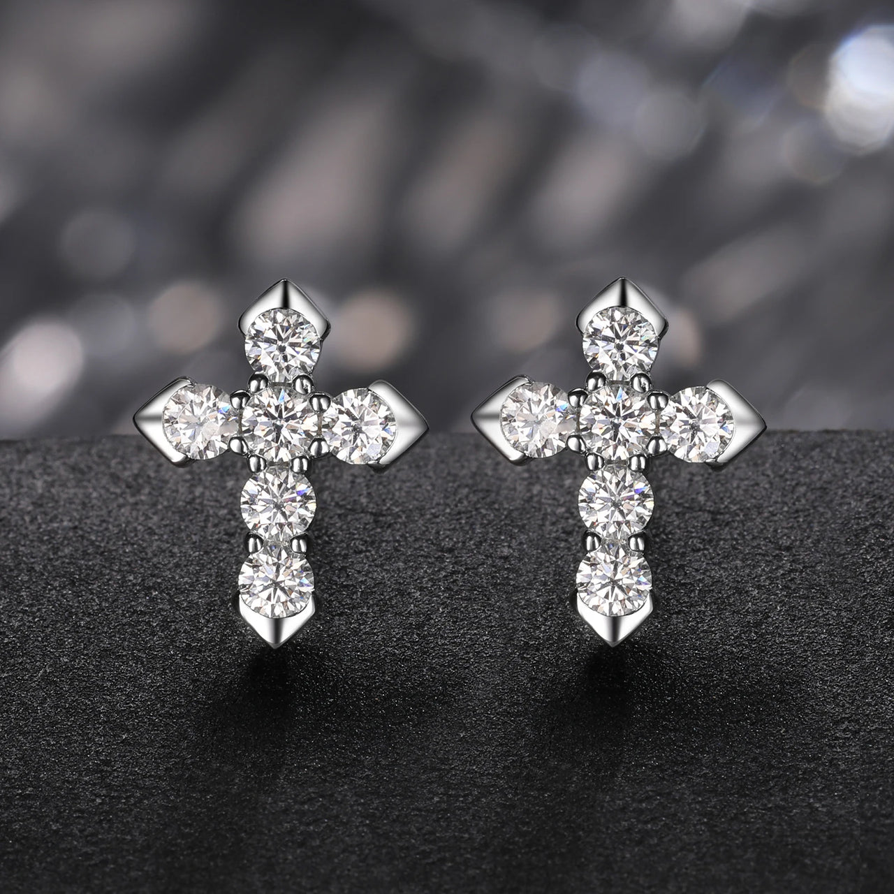 S925 Moissanite Diamond Cross Earrings - Different Drips
