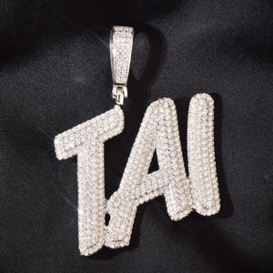 Slim Italic Custom Letter Pendant - Different Drips