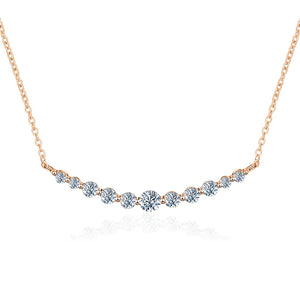 Women's S925 Moissanite Diamond Curved Center Fashion Necklace - Different Drips