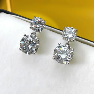 Women's S925 Moissanite Diamond Drop Stud Earrings - Different Drips