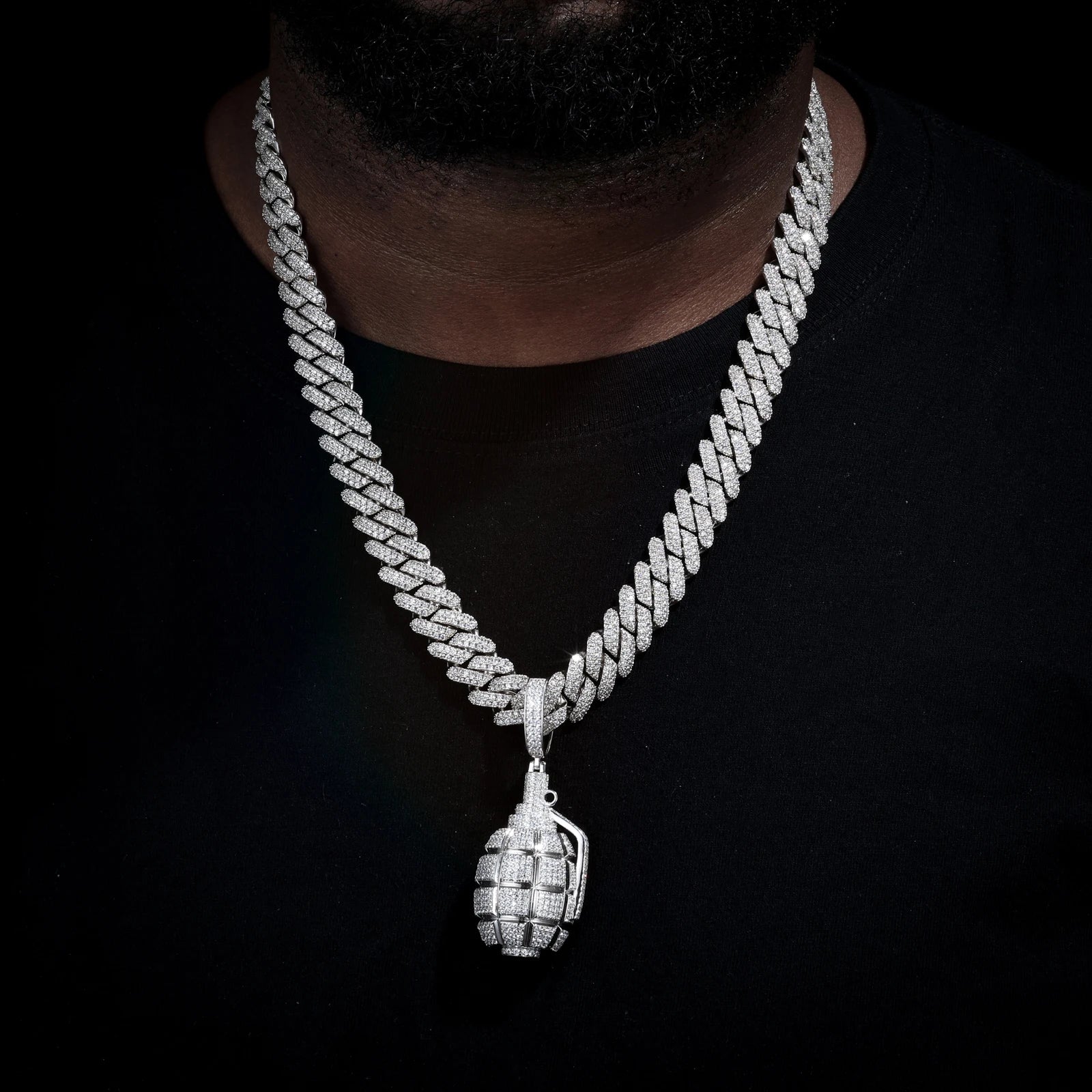 S925 Moissanite Diamond Grenade Pendant - Different Drips