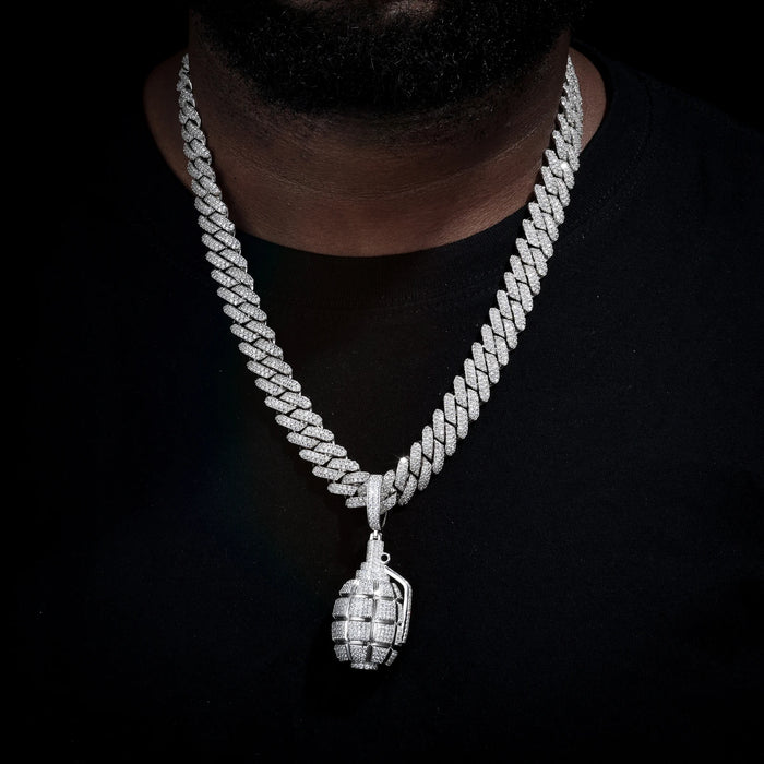 S925 Moissanite Diamond Grenade Pendant - Different Drips