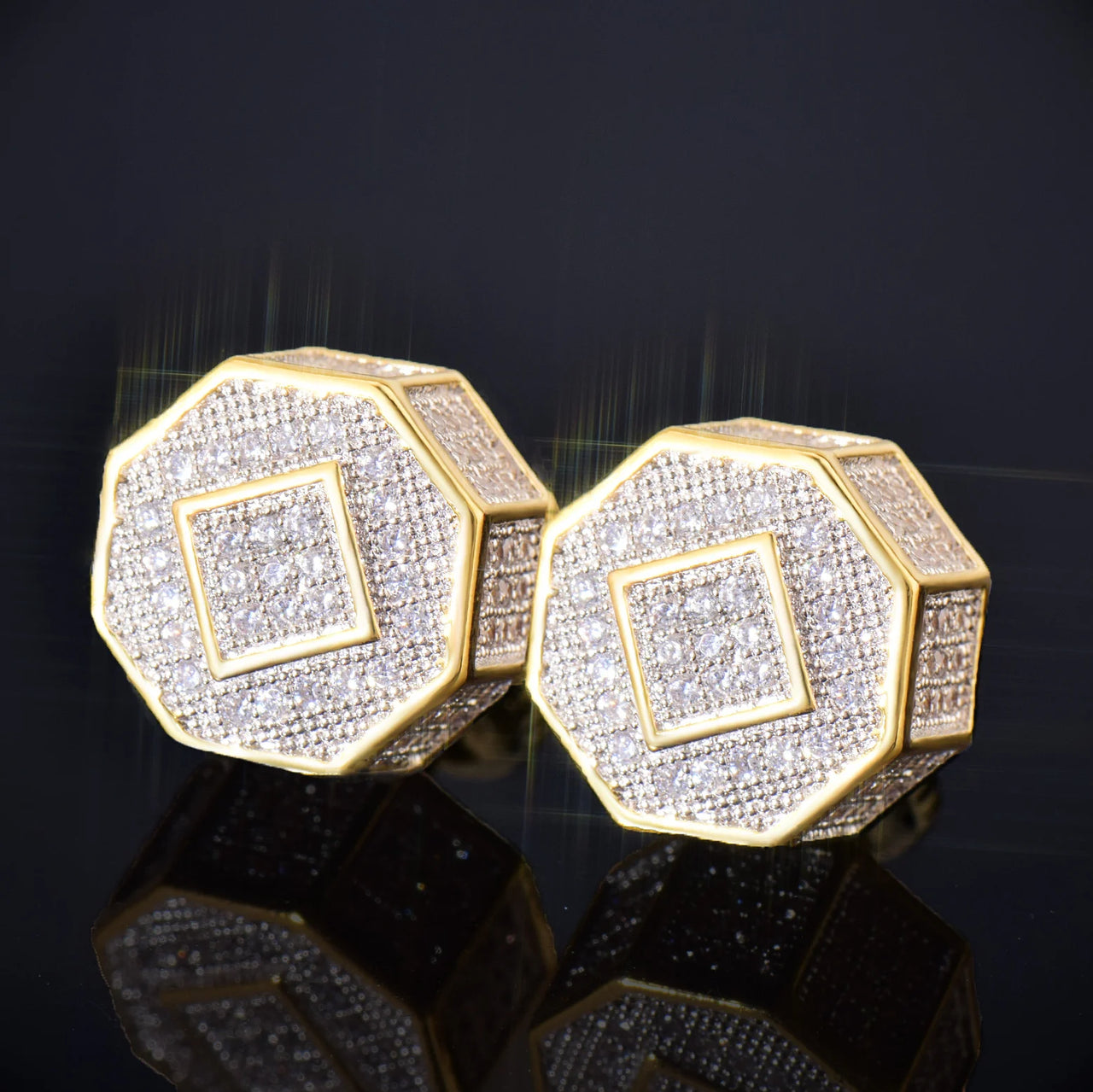 11mm Octagon Stud Earrings - Different Drips