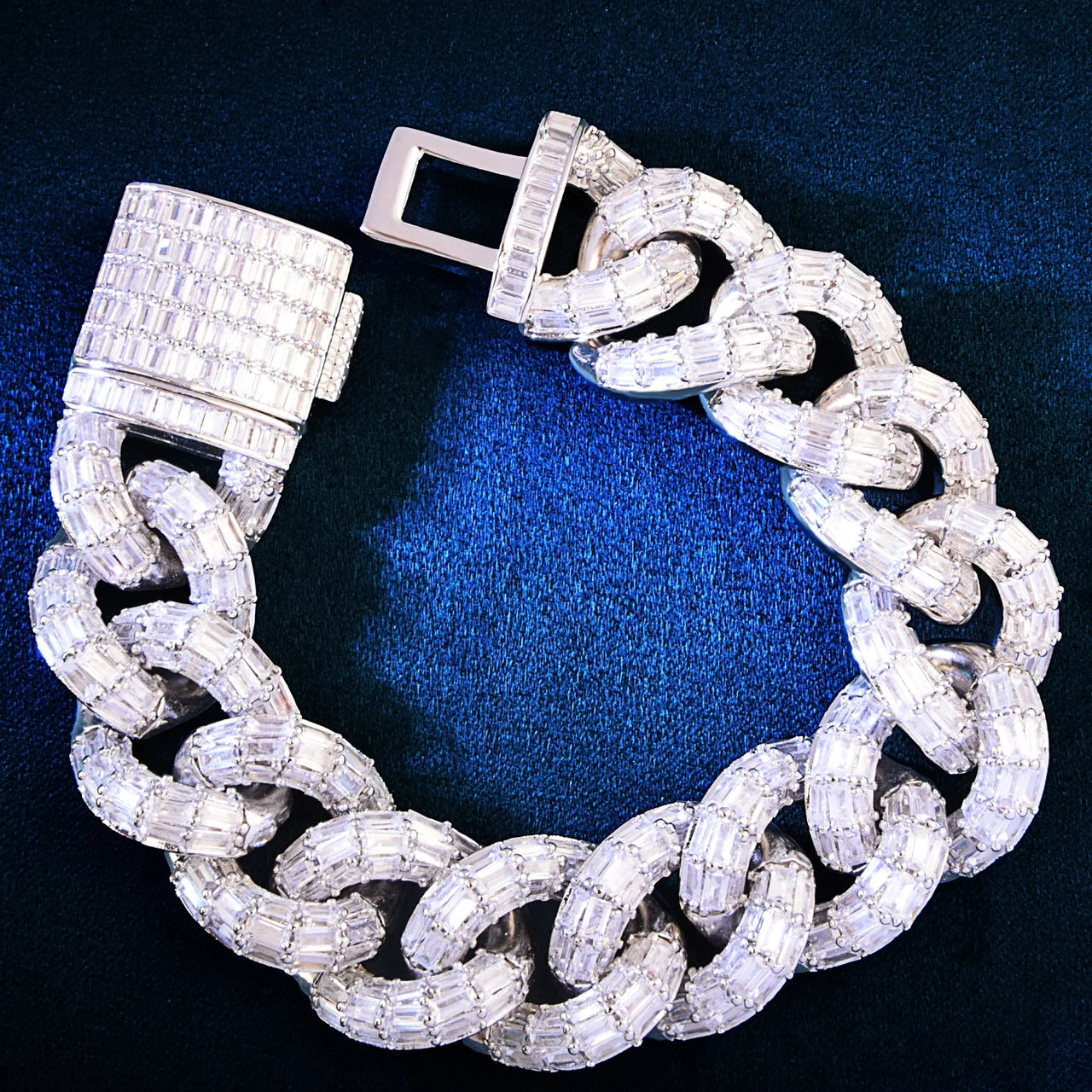 21mm All Over Baguette Miami Cuban Link Bracelet - Different Drips