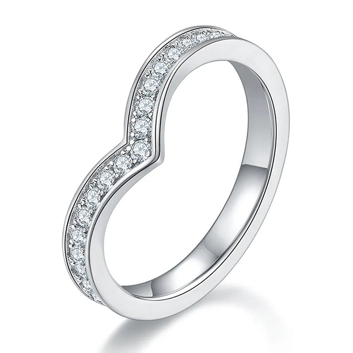 Women's S925 Moissanite Wishbone Band Ring - Different Drips