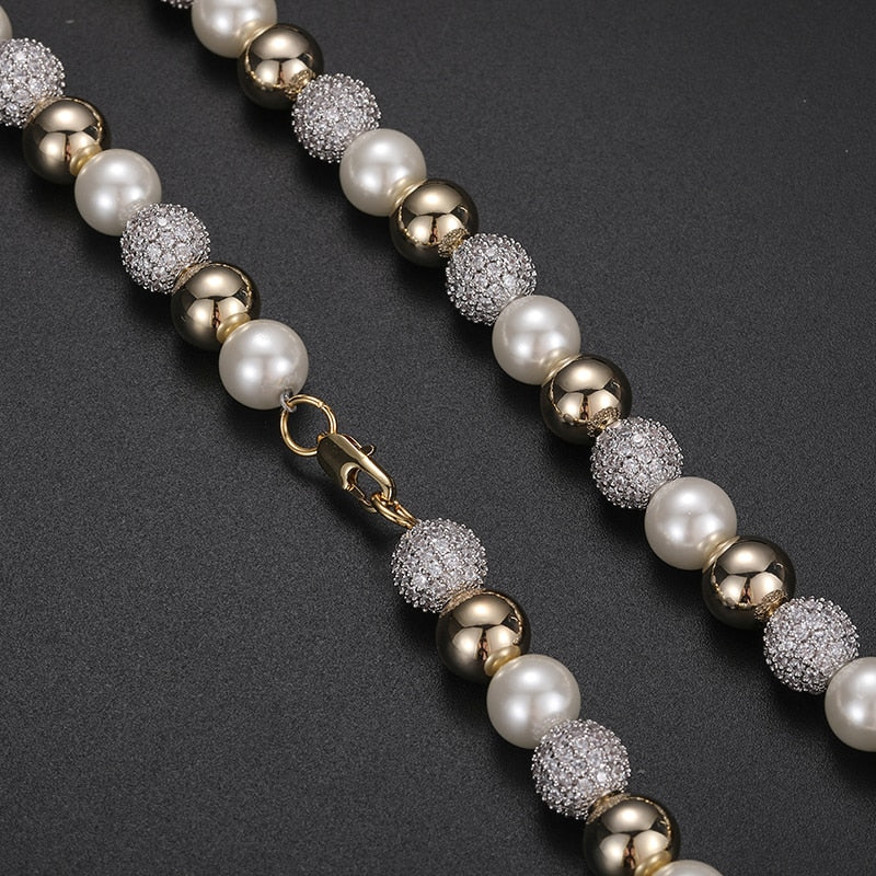 10mm Iced Pearl Link Chain - Different Drips