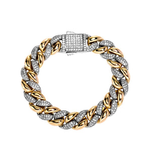 9-14mm Two-Tone Cuban Link Bracelet - Different Drips