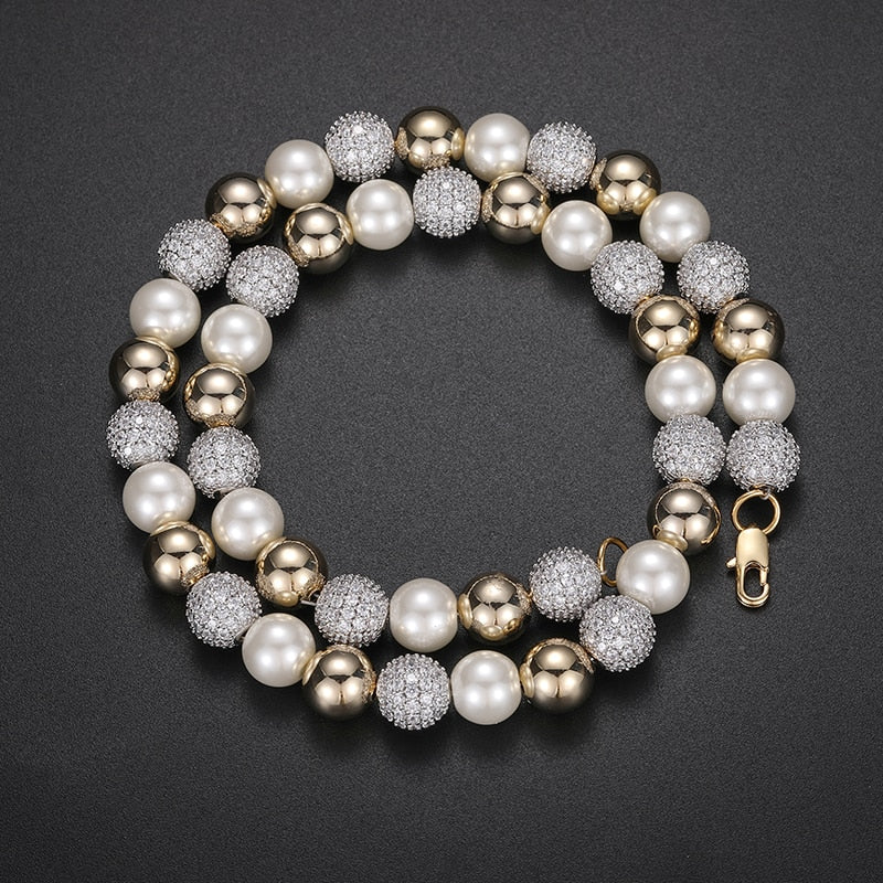 10mm Iced Pearl Link Chain - Different Drips