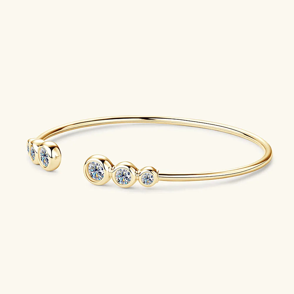 Women's S925 Moissanite Bubble Bangle Bracelet - Different Drips